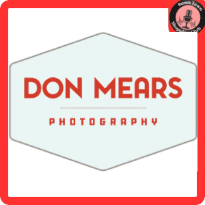 A hexagonal logo with a red border and a light gray background. It displays "Don Mears Photography - Richmond $50 Gift Certificate" in bold red text, centered within the shape.